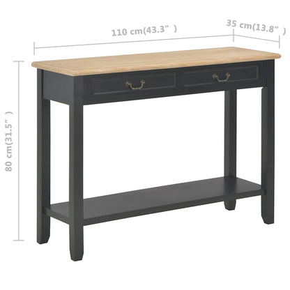 vidaXL Konsolentisch Schwarz 110 x 35 x 80 cm Holz