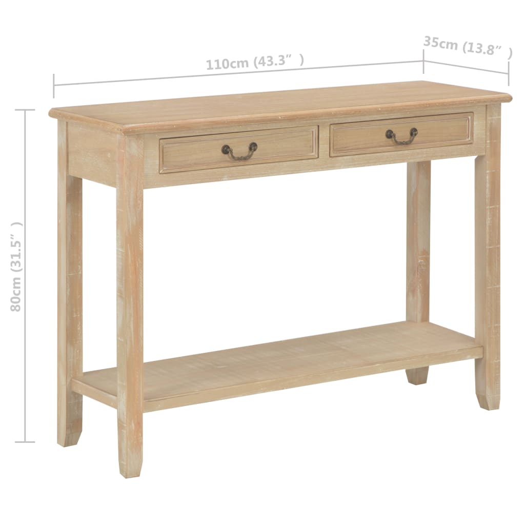 vidaXL Konsolentisch 110 x 35 x 80 cm Holz