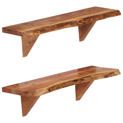 vidaXL Wandregale 2 Stk. 60 x 20 x 18 cm Massivholz Akazie