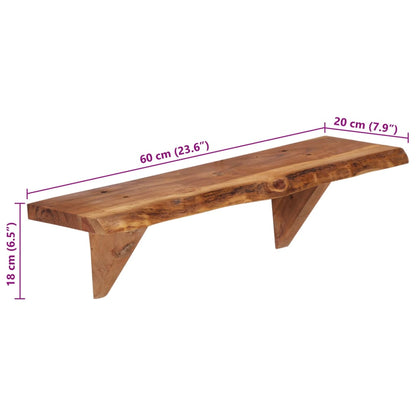 vidaXL Wandregale 2 Stk. 60 x 20 x 18 cm Massivholz Akazie