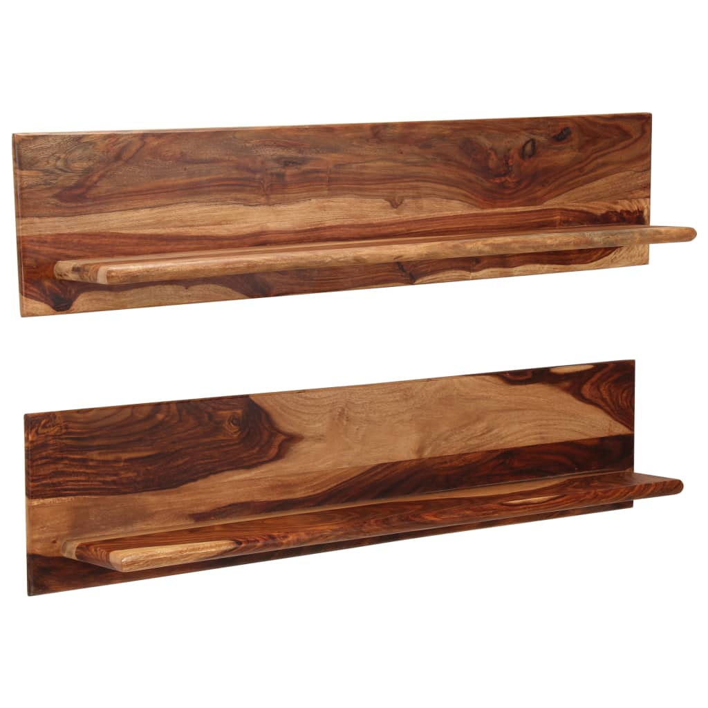 vidaXL Wandregale 2 Stk. 118x26x20 cm Massivholz Akazie