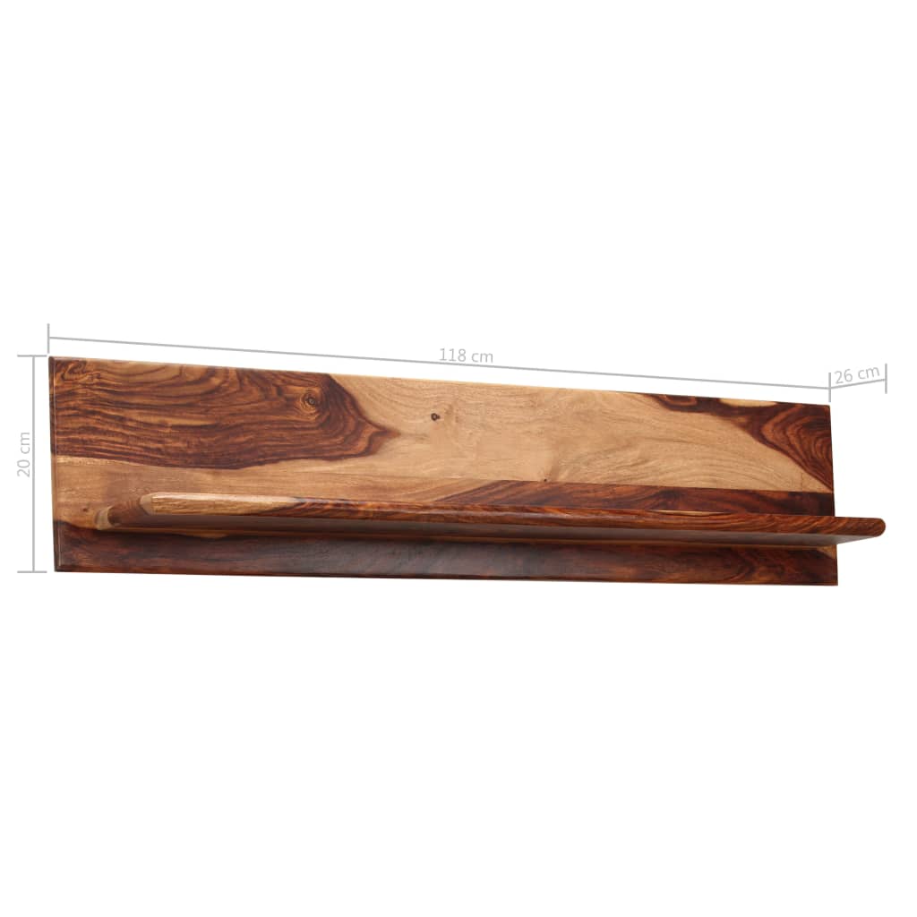 vidaXL Wandregale 2 Stk. 118x26x20 cm Massivholz Akazie