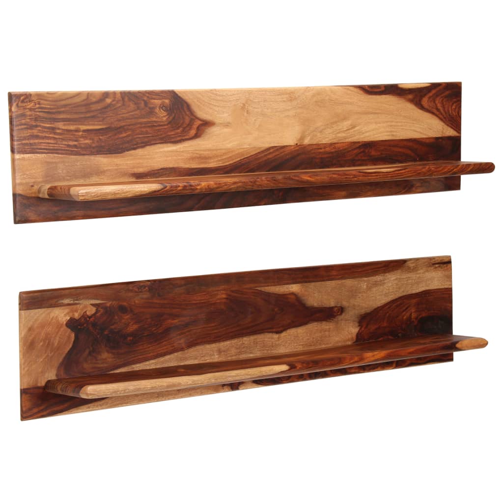 vidaXL Wandregale 2 Stk. 118x26x20 cm Massivholz Akazie