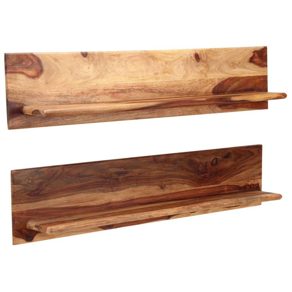 vidaXL Wandregale 2 Stk. 118x26x20 cm Massivholz Akazie