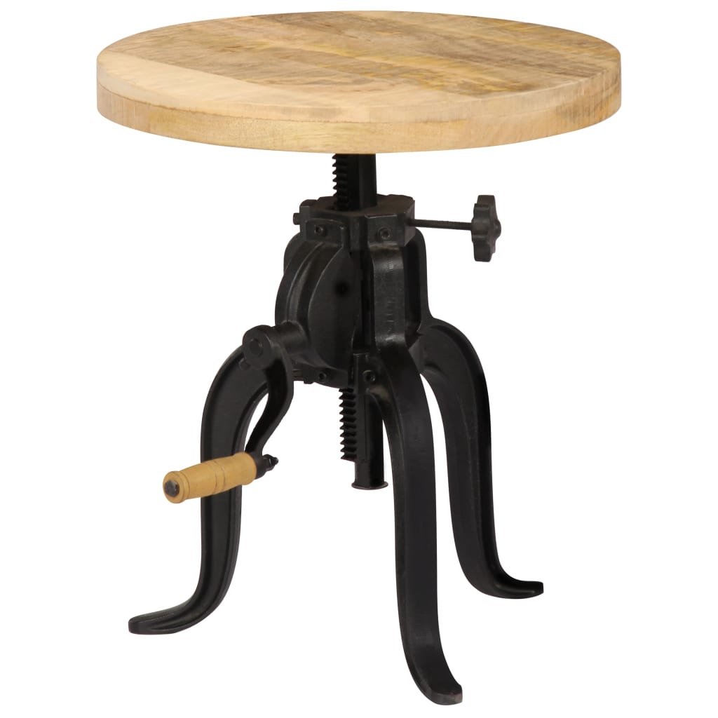 vidaXL Beistelltisch 45 x (45-62) cm Massivholz Mango und Gusseisen