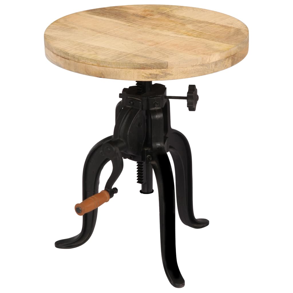 vidaXL Beistelltisch 45 x (45-62) cm Massivholz Mango und Gusseisen