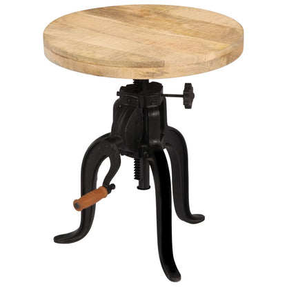 vidaXL Beistelltisch 45 x (45-62) cm Massivholz Mango und Gusseisen