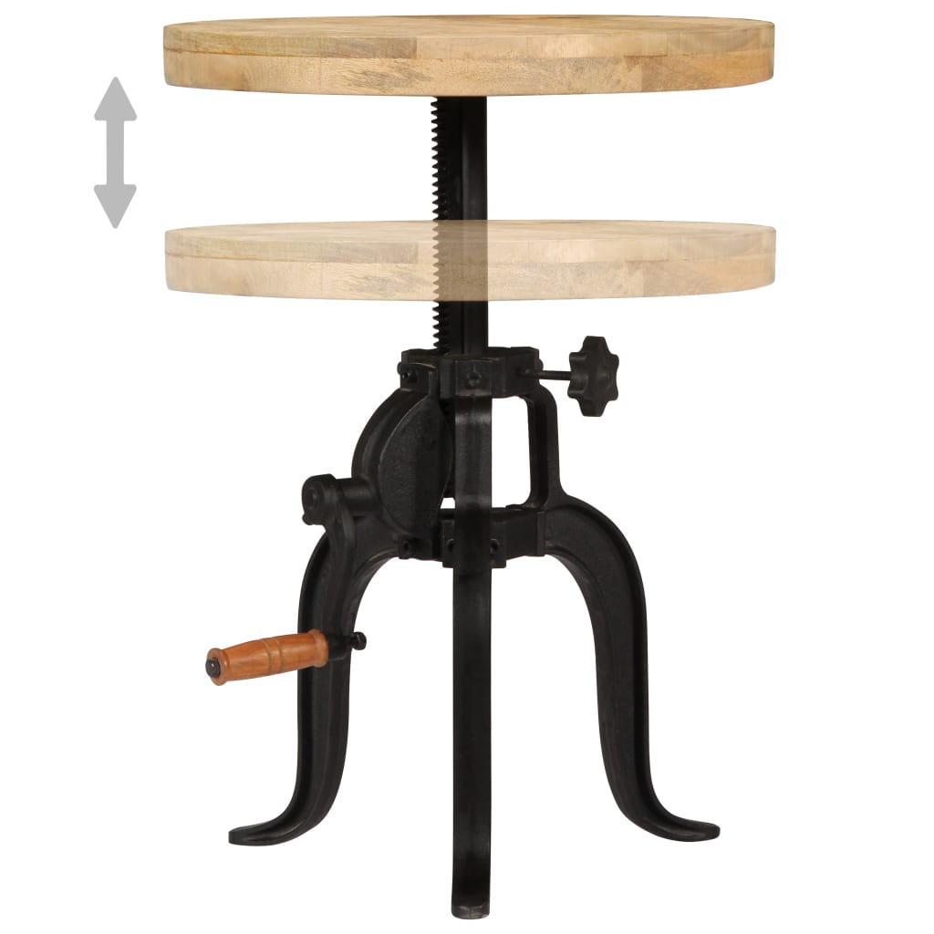 vidaXL Beistelltisch 45 x (45-62) cm Massivholz Mango und Gusseisen