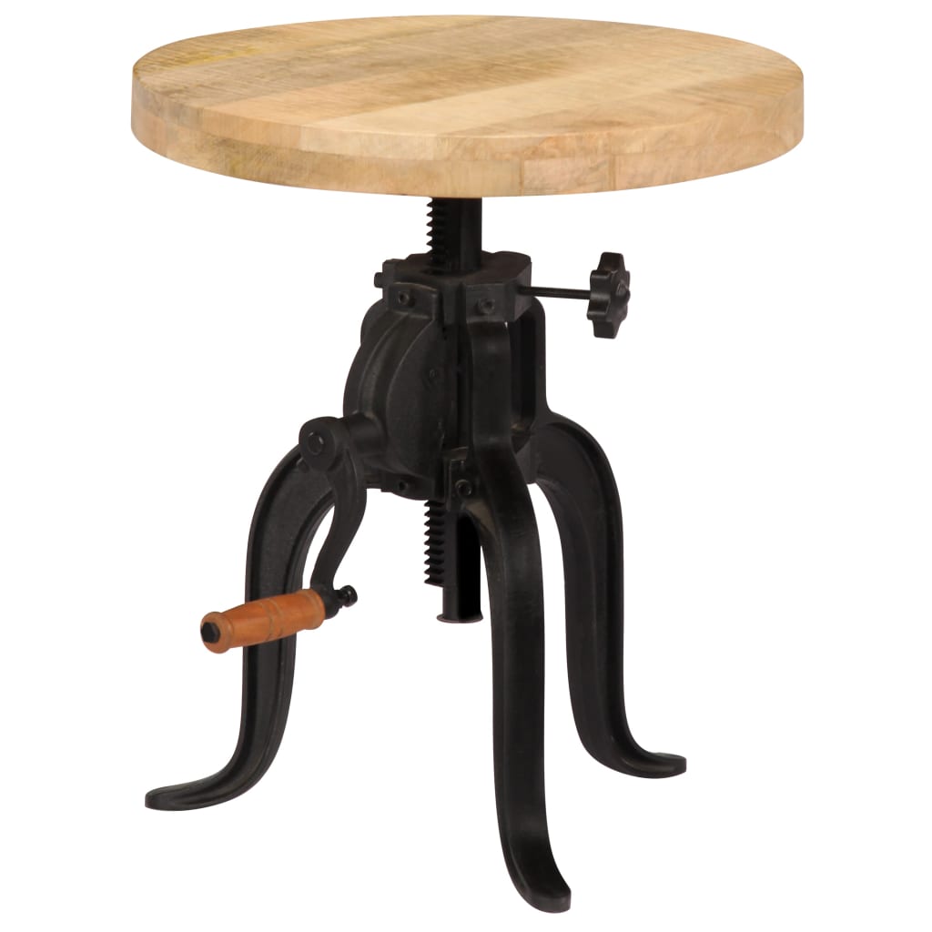 vidaXL Beistelltisch 45 x (45-62) cm Massivholz Mango und Gusseisen