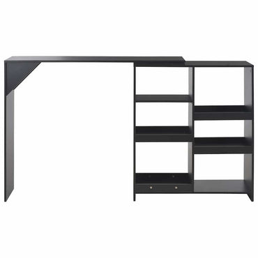 vidaXL Bartisch mit Beweglichem Regal Schwarz 138x39x110 cm