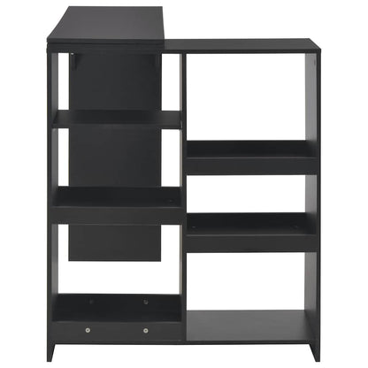 vidaXL Bartisch mit Beweglichem Regal Schwarz 138x39x110 cm