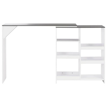 vidaXL Bartisch mit Beweglichem Regal Weiß 138x39x110 cm