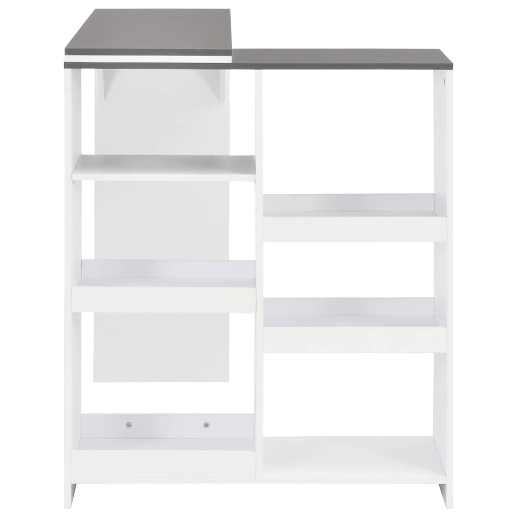 vidaXL Bartisch mit Beweglichem Regal Weiß 138x39x110 cm