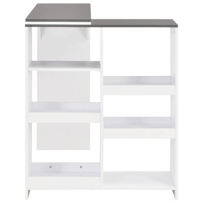 vidaXL Bartisch mit Beweglichem Regal Weiß 138x39x110 cm