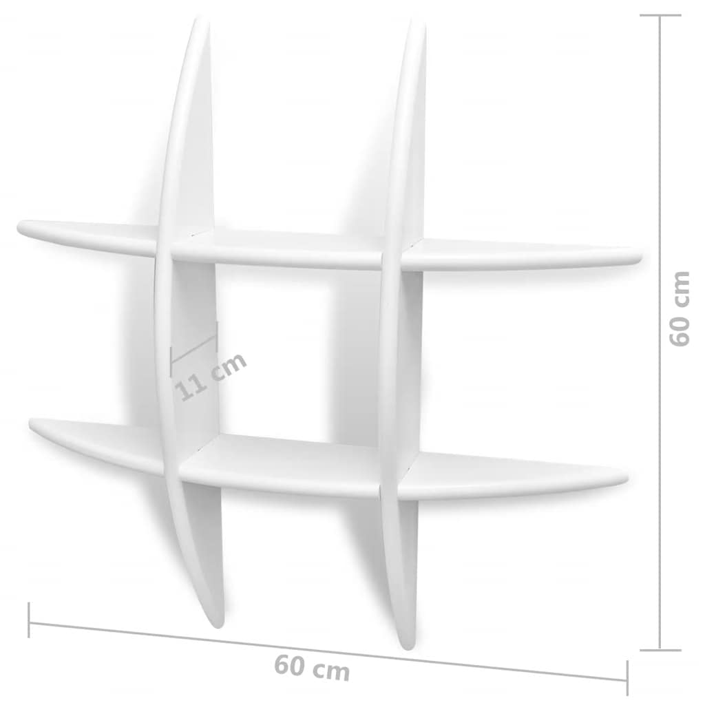 vidaXL Étagères murales 2 pcs Blanc