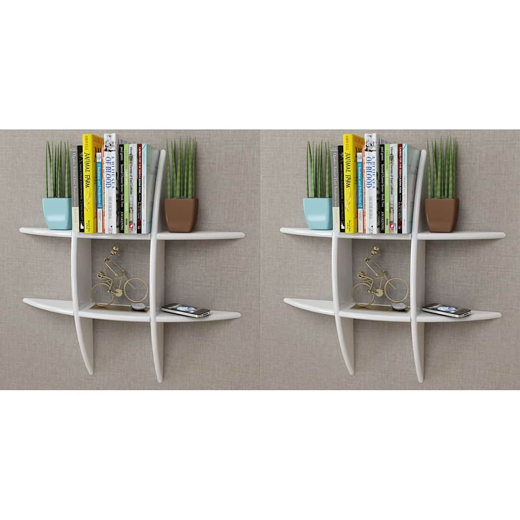 vidaXL Étagères murales 2 pcs Blanc