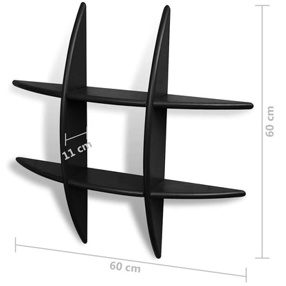 vidaXL Étagères murales 2 pcs Noir