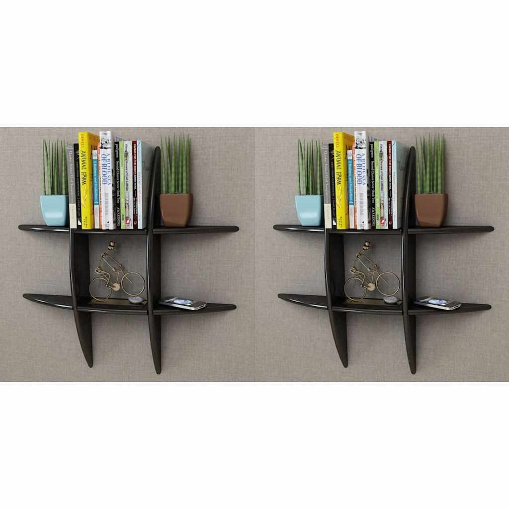 vidaXL Étagères murales 2 pcs Noir