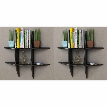 vidaXL Étagères murales 2 pcs Noir
