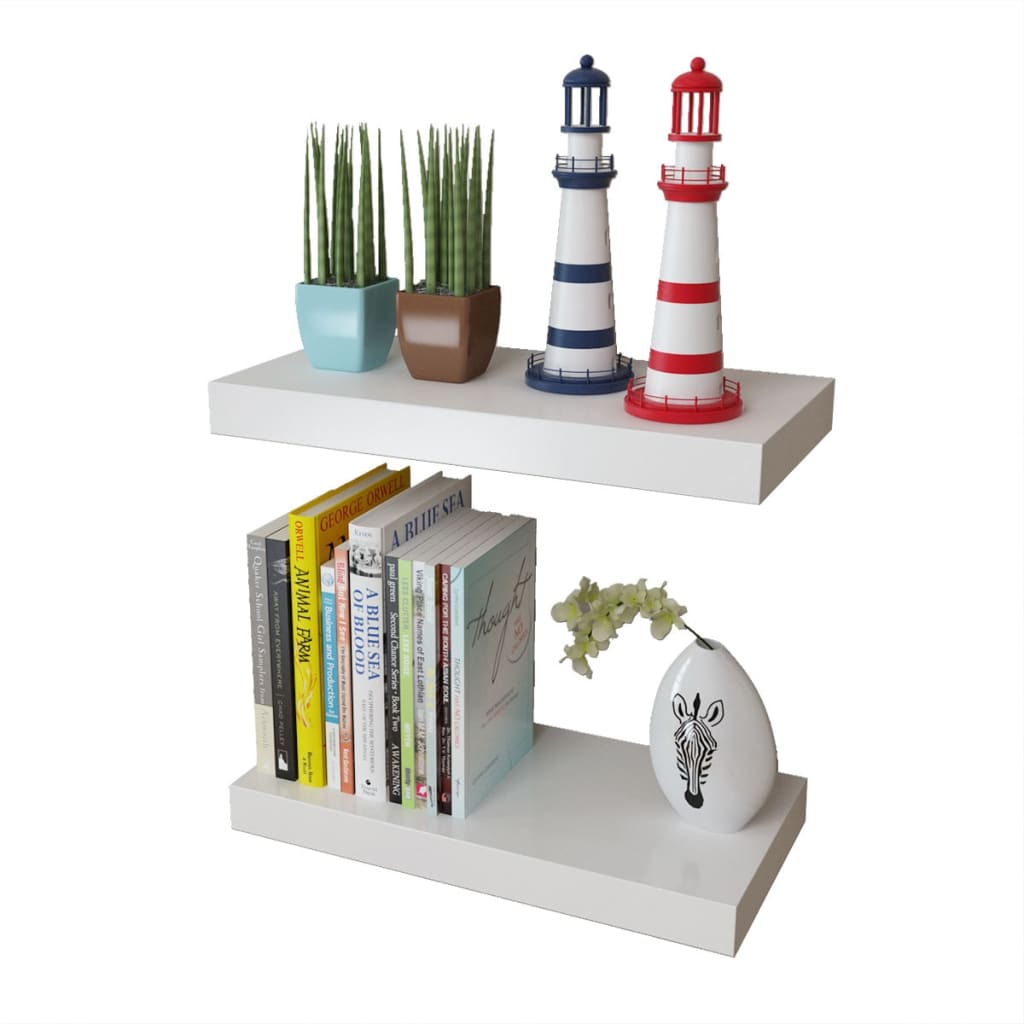 vidaXL Étagères murales 4 pcs Blanc 40 cm