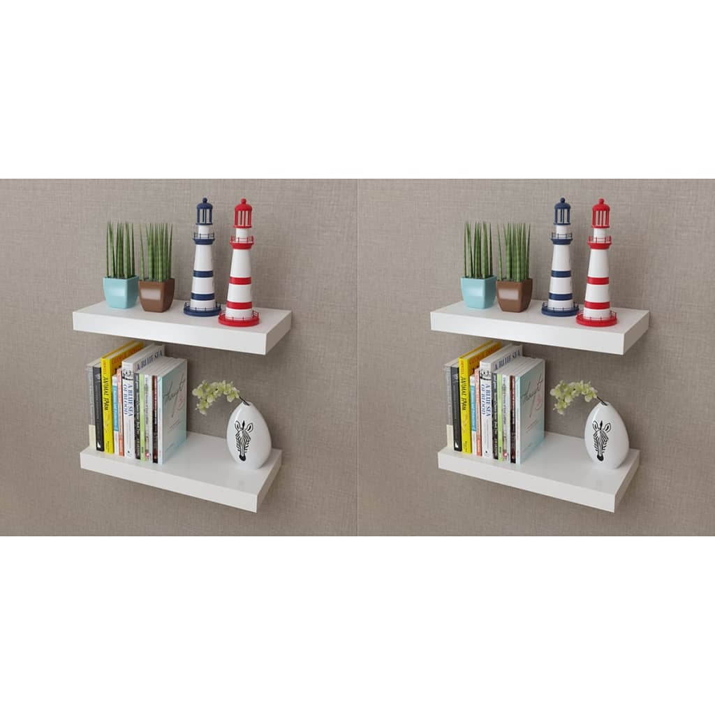 vidaXL Étagères murales 4 pcs Blanc 40 cm