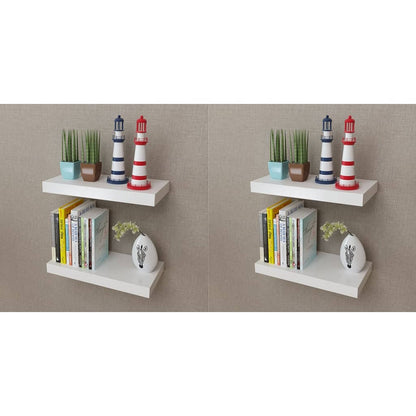 vidaXL Étagères murales 4 pcs Blanc 40 cm