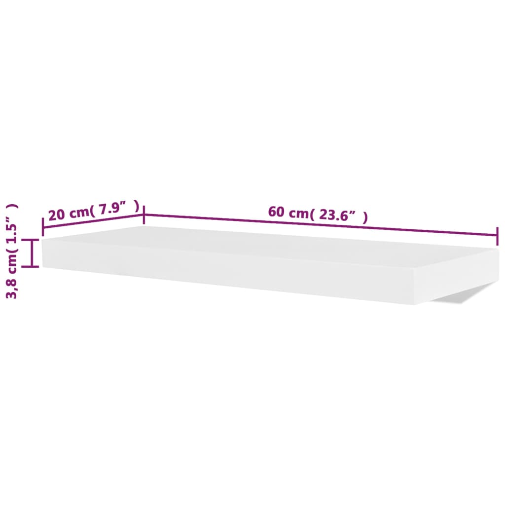 vidaXL Étagères murales 4 pcs Blanc 60 cm