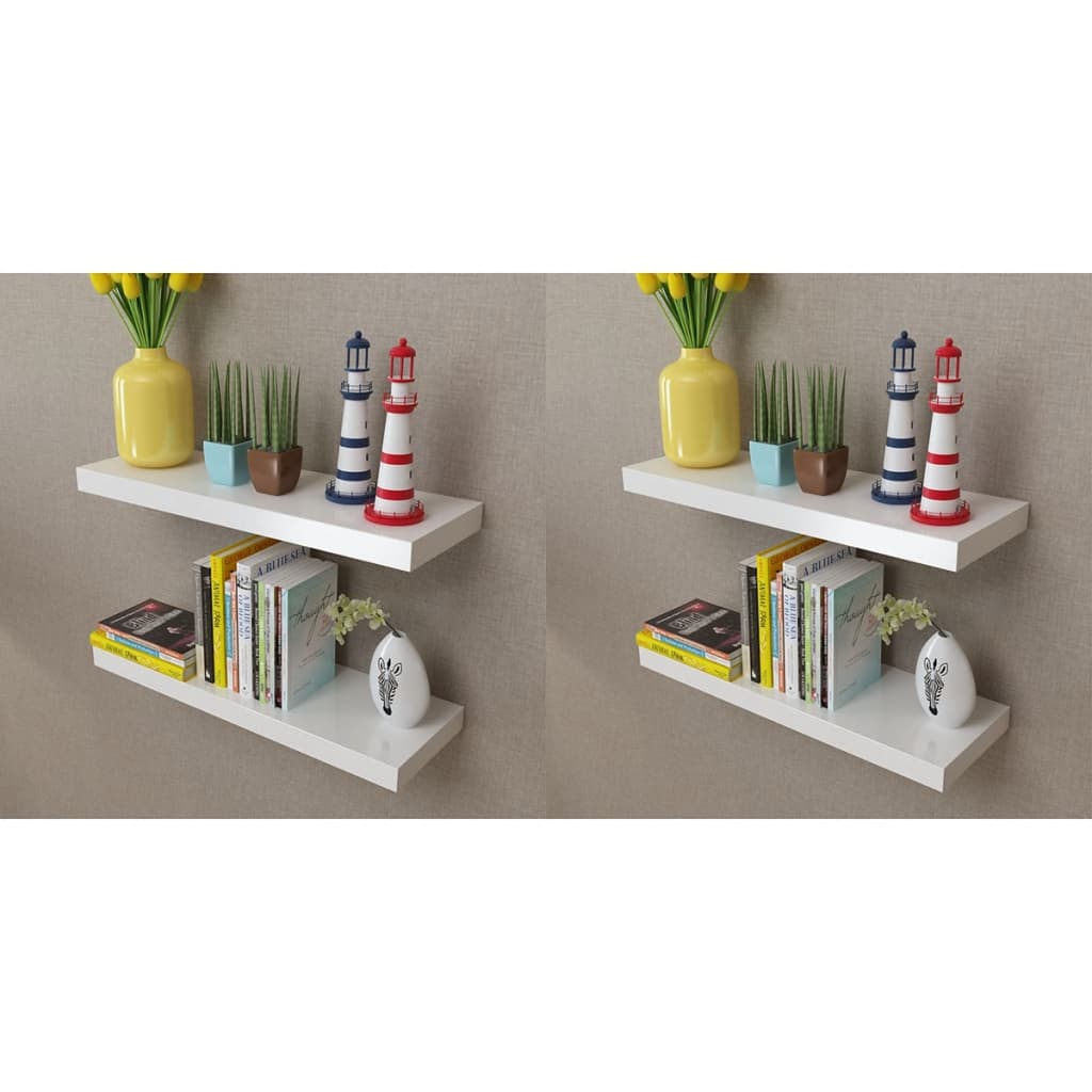 vidaXL Étagères murales 4 pcs Blanc 60 cm