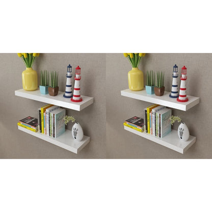 vidaXL Étagères murales 4 pcs Blanc 60 cm