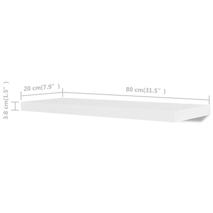 vidaXL Wandregale 4 Stk. Weiß 80 cm