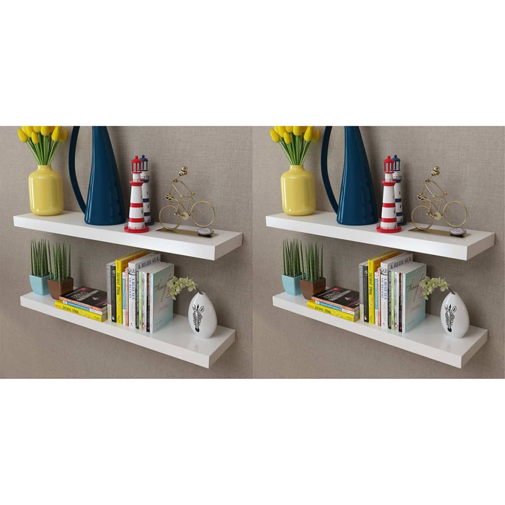 vidaXL Wandregale 4 Stk. Weiß 80 cm