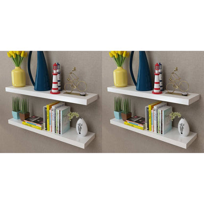 vidaXL Wandregale 4 Stk. Weiß 80 cm
