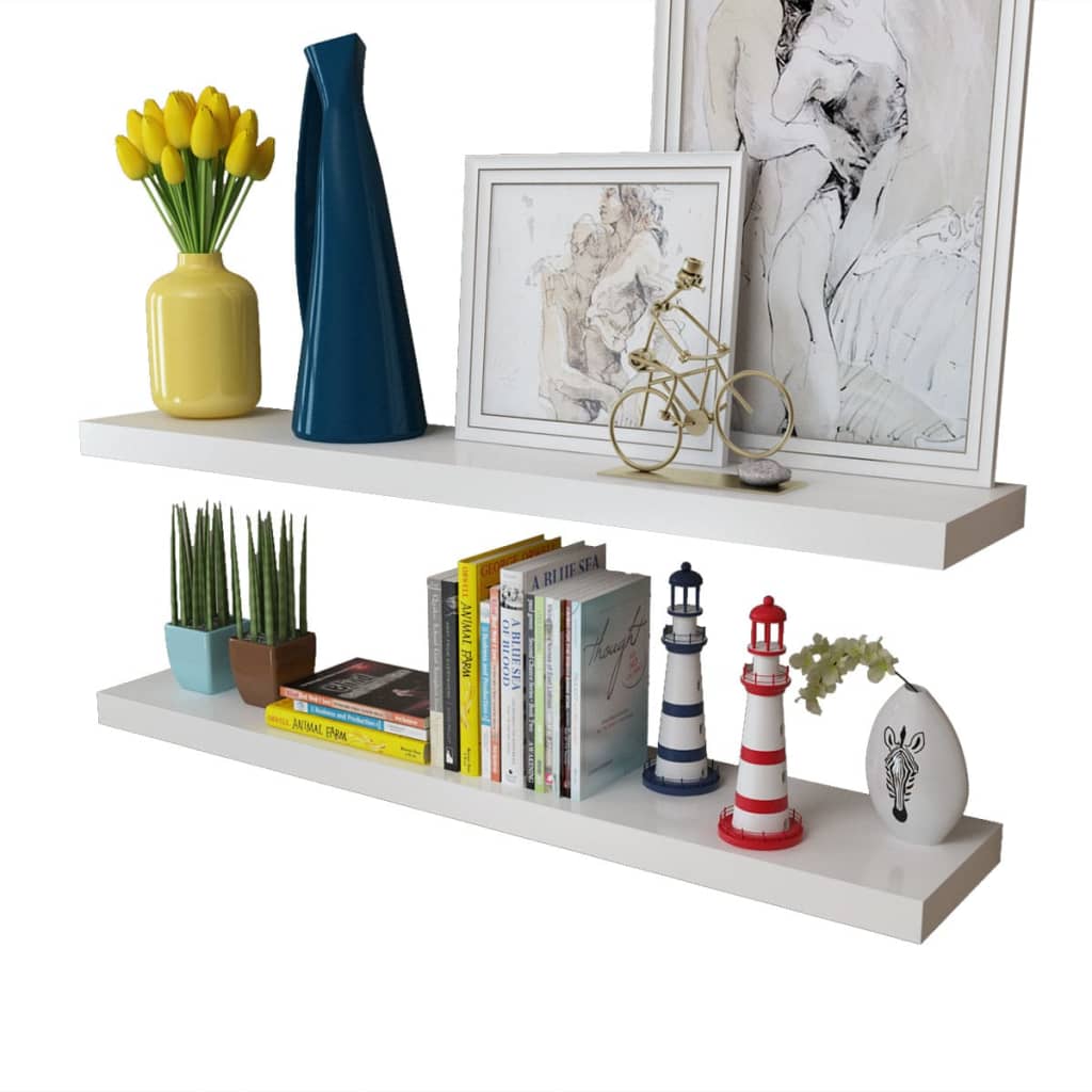 vidaXL Étagères murales 4 pcs Blanc 100 cm
