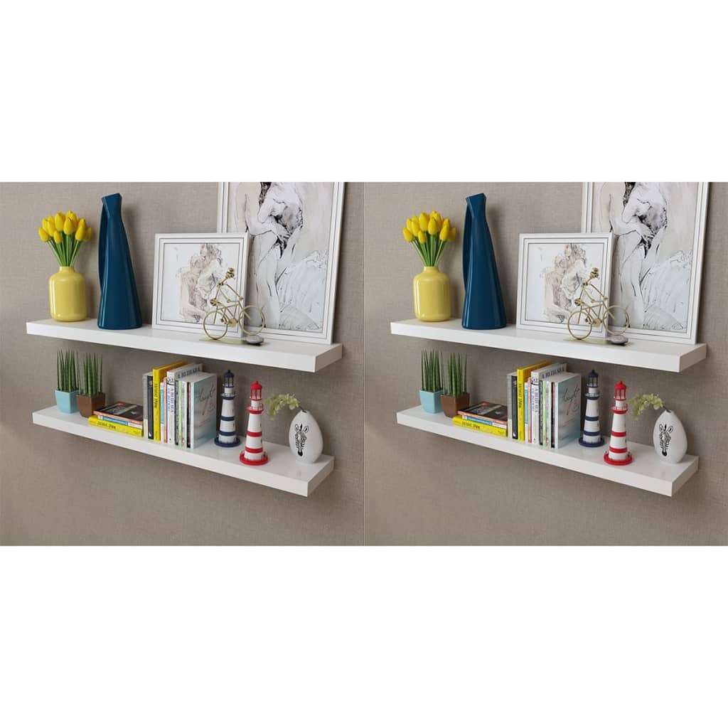 vidaXL Étagères murales 4 pcs Blanc 100 cm