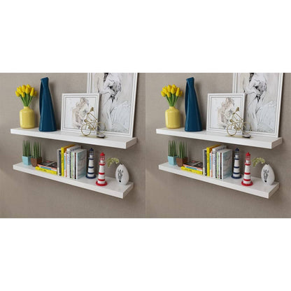 vidaXL Étagères murales 4 pcs Blanc 100 cm