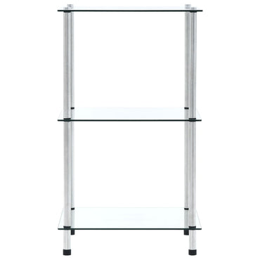 vidaXL Regal mit 3 Ablagen Transparent 40x40x67 cm Hartglas