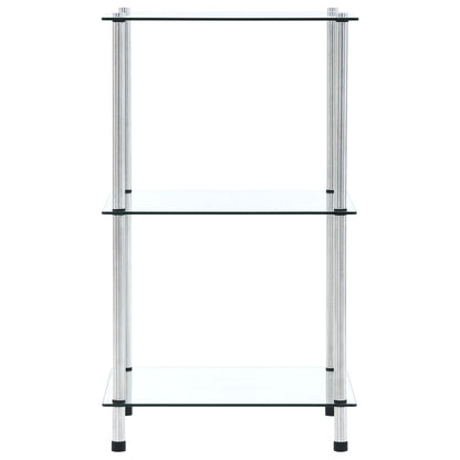 vidaXL Regal mit 3 Ablagen Transparent 40x40x67 cm Hartglas