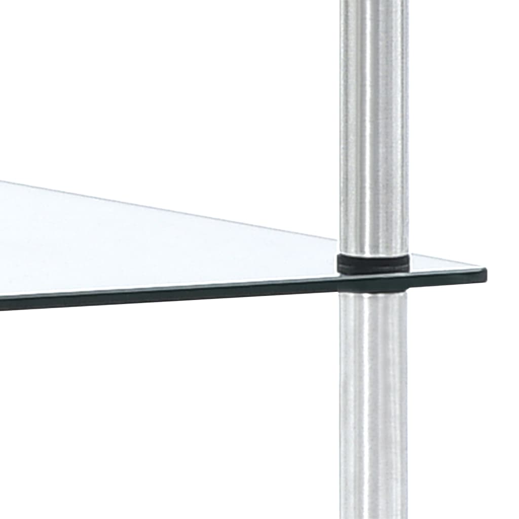 vidaXL Regal mit 3 Ablagen Transparent 40x40x67 cm Hartglas