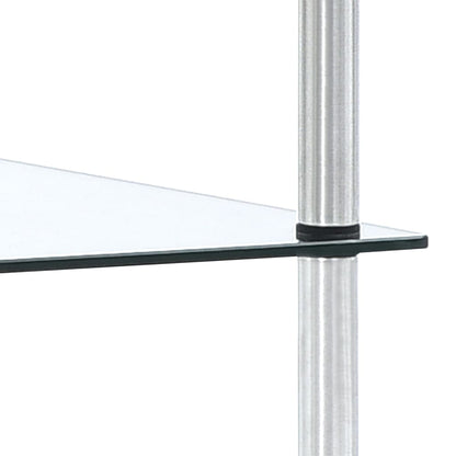 vidaXL Regal mit 3 Ablagen Transparent 40x40x67 cm Hartglas