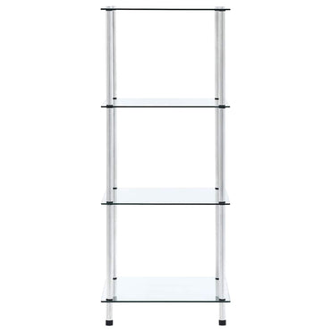 vidaXL Regal mit 4 Ablagen Transparent 40x40x100 cm Hartglas