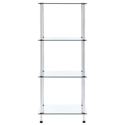 vidaXL Regal mit 4 Ablagen Transparent 40x40x100 cm Hartglas
