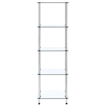 vidaXL Regal mit 5 Ablagen Transparent 40x40x130 cm Hartglas