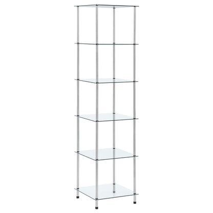 vidaXL Regal mit 6 Ablagen Transparent 40x40x160 cm Hartglas