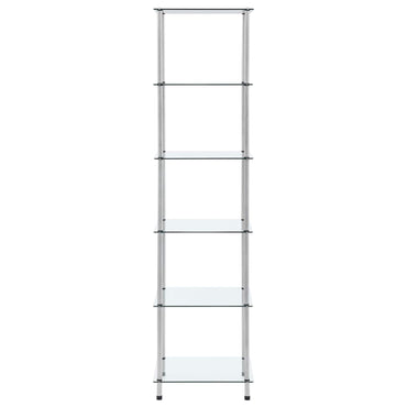 vidaXL Regal mit 6 Ablagen Transparent 40x40x160 cm Hartglas