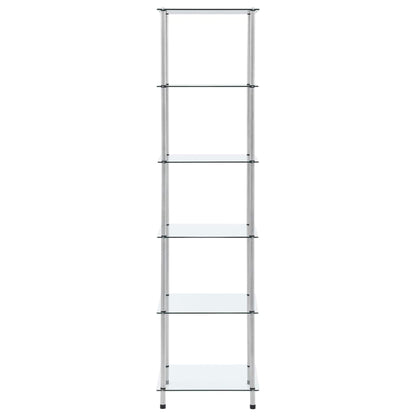 vidaXL Regal mit 6 Ablagen Transparent 40x40x160 cm Hartglas