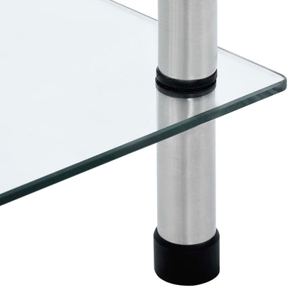 vidaXL Regal mit 6 Ablagen Transparent 40x40x160 cm Hartglas