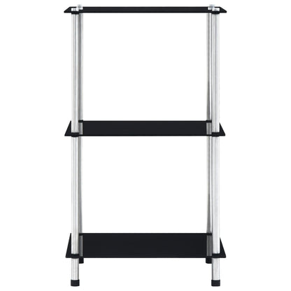 vidaXL Regal mit 3 Ablagen Schwarz 40x40x67 cm Hartglas