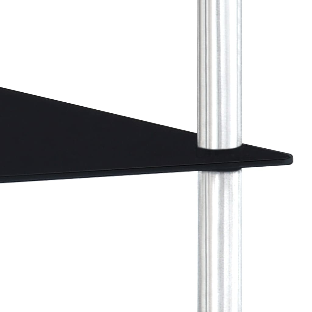 vidaXL Regal mit 3 Ablagen Schwarz 40x40x67 cm Hartglas