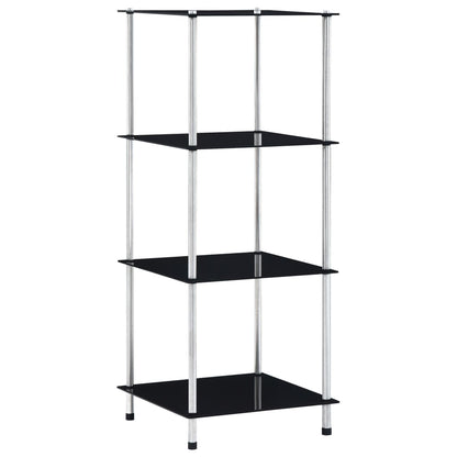 vidaXL Regal mit 4 Ablagen Schwarz 40x40x100 cm Hartglas
