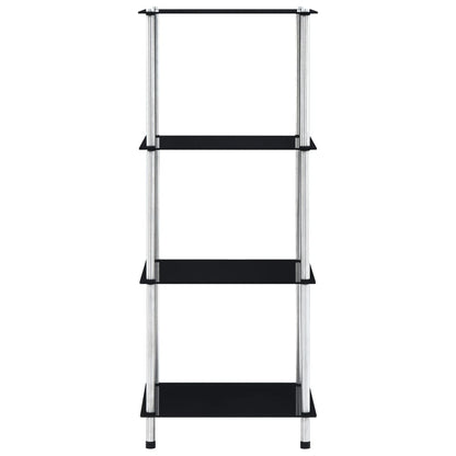 vidaXL Regal mit 4 Ablagen Schwarz 40x40x100 cm Hartglas